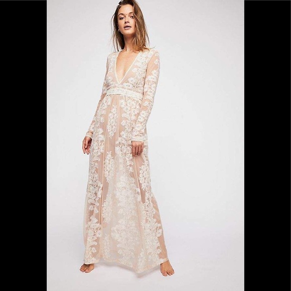 For love and lemons temecula maxi dress in ivory
